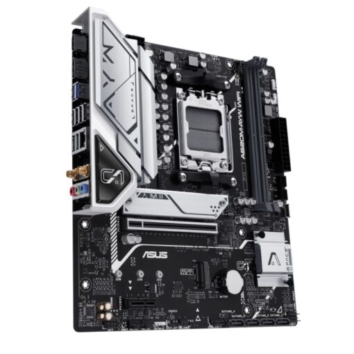ASUS AMD A620M-AYW WIFI (AM5)  Micro-ATX Motherboard, 2xDDR5 Max 96GB, 1 x PCIe 4.0 x16 slot, 2 x M.2 slots, 4 x SATA, Wi-Fi 6, Realtek 2.5G | A620M-AYW WIFI - Image 3
