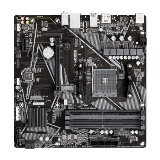 Gigabyte B550MK AMD AM4 M-ATX Motherboard 4x DDR4~128GB,1x PCIe x16, 1 x PCIe x1, 2x M.2, 4x SATA , 4x USB 3.2,  4x USB 2.0 | B550M K - Image 4