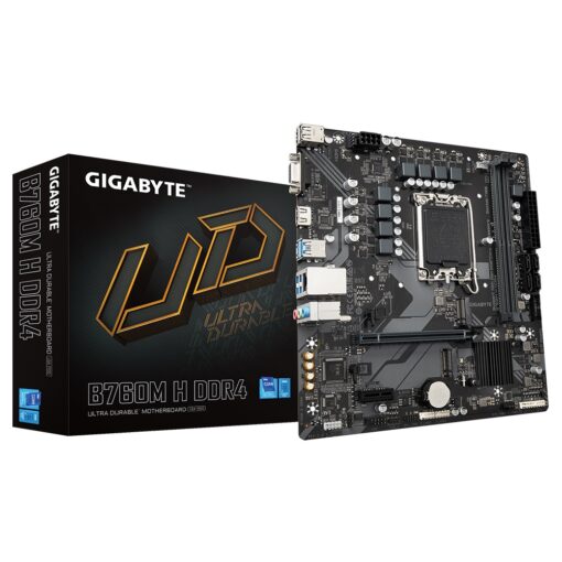 Gigabyte B760M H DDR4 Intel LGA 1700 m-ATX Motherboard, 2x DDR4 ~64GB, 1x PCI-E x16, 2x M.2, 4x SATA, 3x USB 3.2, 2x USB 2.0, | B760M H DDR4