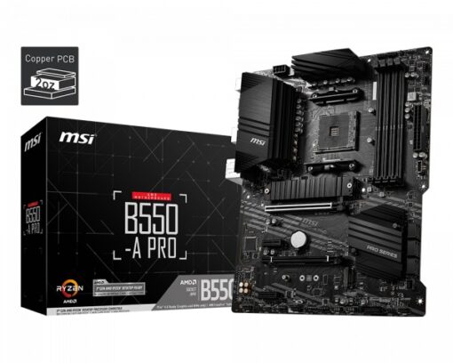 MSI B550-A PRO AM4 ATX MB 4xDDR4  2xPCIE 2xM.2 HDMI DP RAID LAN TPM 6xSATAIII 2xUSB3.2 8xUSB2.0 | B550-A PRO