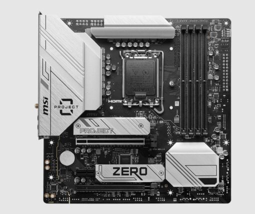 MSI B760M PROJECT ZERO  Motherboard, INTEL B760, 4x DDR5 256GB, 1x HDMI, 2x PCI-E x16 slot, 2x M.2, 8x USB 2.0, Wi-Fi 6E | B760M PROJECT ZERO - Image 2