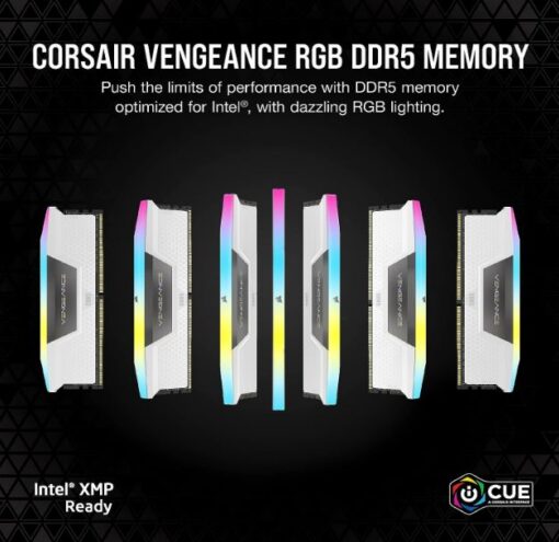 Corsair Vengeance RGB 32GB (2x16GB) DDR5 UDIMM 6200MHz C36 1.3V Desktop Gaming Memory White | CMH32GX5M2B6200C36W - Image 3