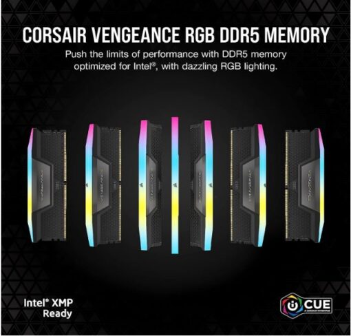 Corsair Vengeance RGB 64GB (2x32GB) DDR5 UDIMM 5200MHz C40 1.25V Desktop Gaming Memory Black Optimized for AMD Expo Ryzen 7000 Series | CMH64GX5M2B5200Z40K - Image 3