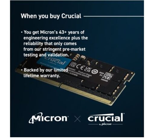 Crucial 8GB (1x8GB) DDR5 SODIMM 5200MHz C42 1.1V Notebook Laptop Memory - Image 4
