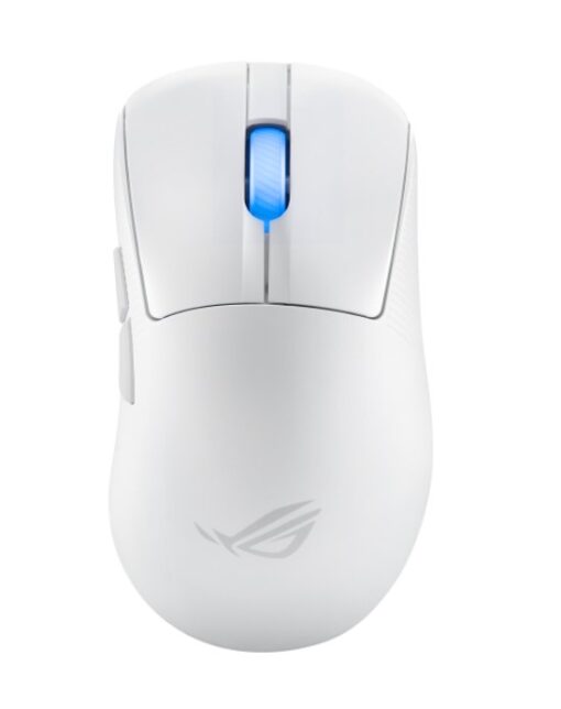 ASUS ROG KERIS II Ace Wireless Ergonomic Lightweight Gaming Mouse, 42,000-dpi ROG AimPoint Pro Optical Sensor (Moonlight White) | ROG KERIS II WL ACE/WHT