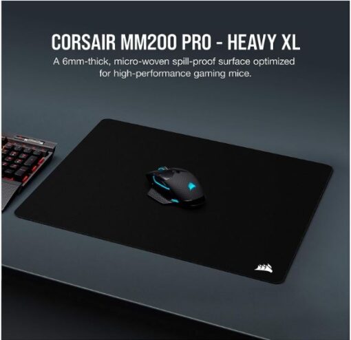 Corsair MM200 PRO Premium Spill-Proof Cloth Gaming Mouse Pad – Heavy XL - 450mm x 400mm surface, Black Surface | CH-9412660-WW - Image 2