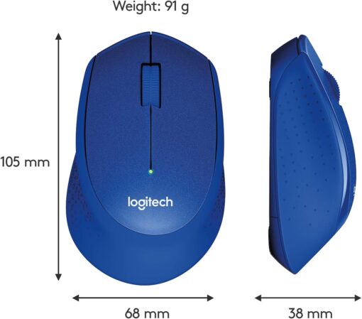 Logitech M331 SILENT PLUS  Wireless Mouse Blue  DPI (Min/Max): 1000±  1-Year Limited Hardware Warranty | 910-004915 - Image 2