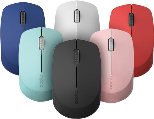 RAPOO M100 2.4GHz  Bluetooth 3 / 4 Quiet Click Wireless Mouse Red - 1300dpi Connects up to 3 Devices, Up to 9 months Battery Life | M100-Red