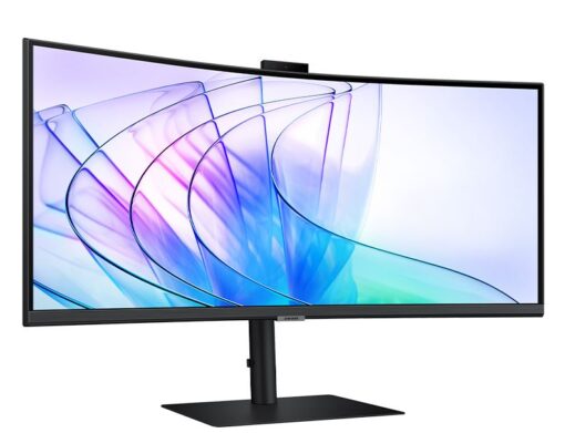Samsung 34' ViewFinity S65VC UWQHD Ultra 3440x1440 1000R 5ms VA Curved DP HDMI Headphone USB-C LAN HAS Tilt Swivel Business IR Camera Monitor | LS34C650VAEXXY - Image 2
