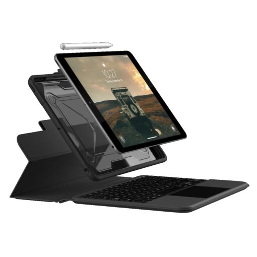 UAG Apple iPad (10.2') (9th/8th/7th Gen) Bluetooth Keyboard with Trackpad Rugged Case (English) (US) - Black/Ash (124000114031), 1 Year Warranty | 124000114031