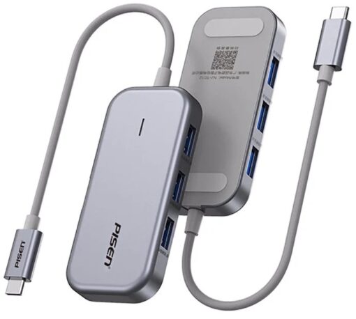 Pisen 6-in-1 Multi-Port USB-C Multiport Hub Adapter Docking Station 3xUSB-A 3.0 1x4K HDMI 1xRJ-45 1xVGA Connect Laptop to Multiple Devices | 6902957021623 - Image 2