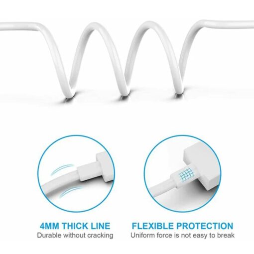 USP Lightning to USB-C Fast Charge Cable (1M) White - Support 2.4A, Premium Quality,480Mbps Transfer, Tested 10K+ Bend, Apple iPhone, iPad, MacBook - Image 2