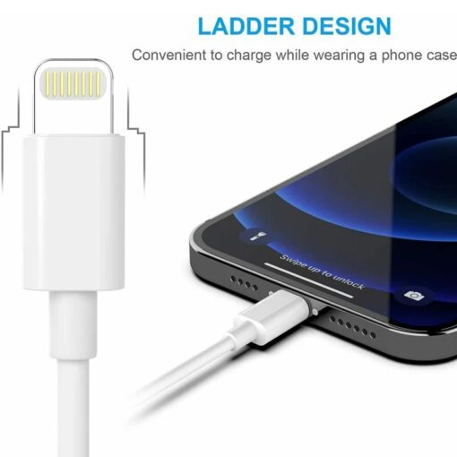 USP Lightning to USB-C Fast Charge Cable (1M) White - Support 2.4A, Premium Quality,480Mbps Transfer, Tested 10K+ Bend, Apple iPhone, iPad, MacBook - Image 3