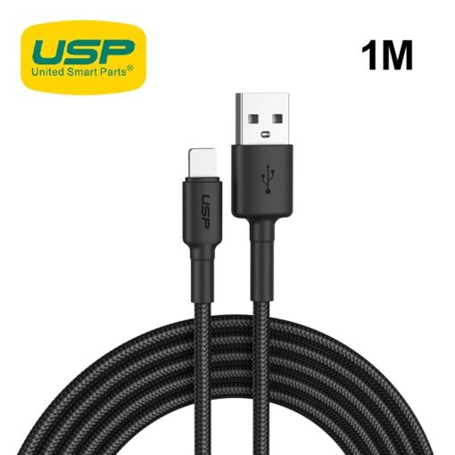 USP BoostUp Lightning to USB-A Cable (1M) Black - Quick Charge  Connect, 2.4A Rapid Charge,Durable  Reliable,Nylon Weaving,Apple iPhone/iPad/MacBook | 6972890207026