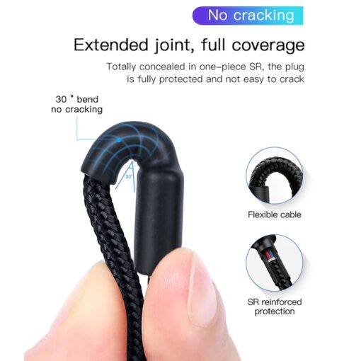 USP BoostUp Braided USB-C to USB-C Cable (1M) Black -3A Fast  Safe Charge,Strong  Durable,Samsung Galaxy,Apple iPhone,iPad,MacBook,Google,OPPO,Nokia | 6972890207064 - Image 2