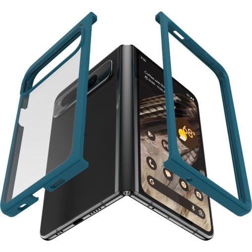 OtterBox Thin Flex Google Pixel Fold (7.6') Case Clear/Blue - (77-92210), Antimicrobial, Military Standard Drop Protection, 7 Years Warranty | 77-92210