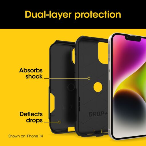 OtterBox Commuter Apple iPhone 16e/ iPhone 15 / iPhone 14 / iPhone 13 (6.1') Case Black - (77-92605), DROP+ 3X Military Standard, 7 Years Warranty | 77-92605 - Image 4