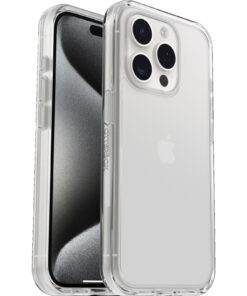 OtterBox Symmetry Apple iPhone 15 Pro (6.1') Case Clear - (77-92641), Antimicrobial, DROP+ 3X Military Standard, Ultra-Sleek,7 Years Warranty