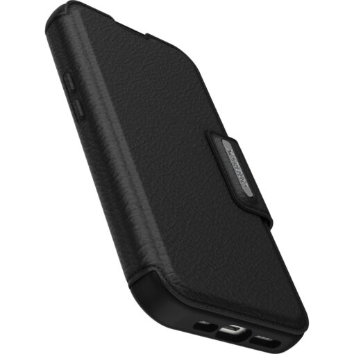OtterBox Strada MagSafe Apple iPhone 15 Pro (6.1') Case Shadow (Black) - (77-93560), DROP+ 3X Military Standard, Leather Folio Cover,7 Years Warranty | 77-93560 - Image 4