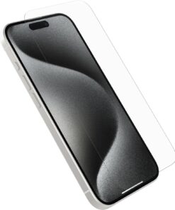 OtterBox Premium Glass Antimicrobial Apple iPhone 15 Pro (6.1') Screen Protector Clear - (77-93942),DROP+ 3ft Protection,Anti-Scratch,2 Years Warranty