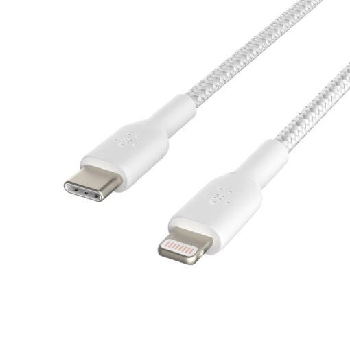 Belkin BoostCharge Braided Lightning to USB-C Cable (1M) - White (CAA004bt1MWH), 480Mbps, 30K+ bend, Apple iPhone/iPad/Macbook, 2 Years Warranty | CAA004bt1MWH - Image 4