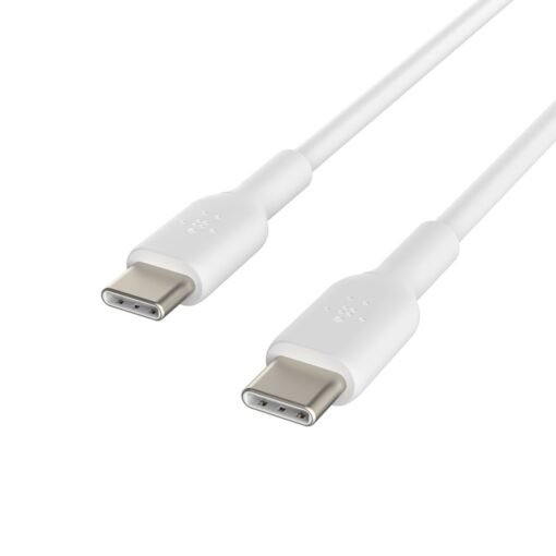 Belkin BoostCharge USB-C to USB-C Cable (1M) - White (CAB003bt1MWH), 60W, 480Mbps, 25K+ bend, Samsung Galaxy, iPad, MacBook, Google, 2 Years Warranty | CAB003bt1MWH - Image 3