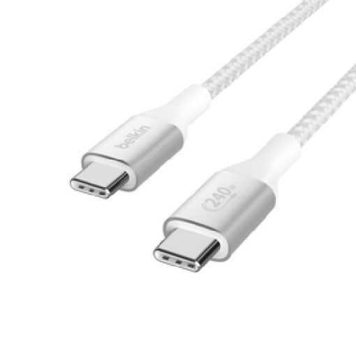 Belkin BoostCharge USB-C to USB-C Cable 2M - White (CAB015bt2MWH), 240W, 480Mbps, 30K bend, Samsung Galaxy,iPad,MacBook,Google, OPPO, 2 Years Warranty | CAB015bt2MWH - Image 3