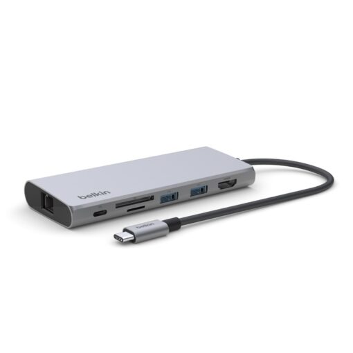 Belkin Connect USB-C® 7-in-1 Multiport Adapter - Grey (INC009btSGY),2xUSB-A,1xUSB-C 100W PD,1xGbE,1xSD,4K @ 60Hz,MacBook,Chromebook, 2 Years Warranty | INC009btSGY