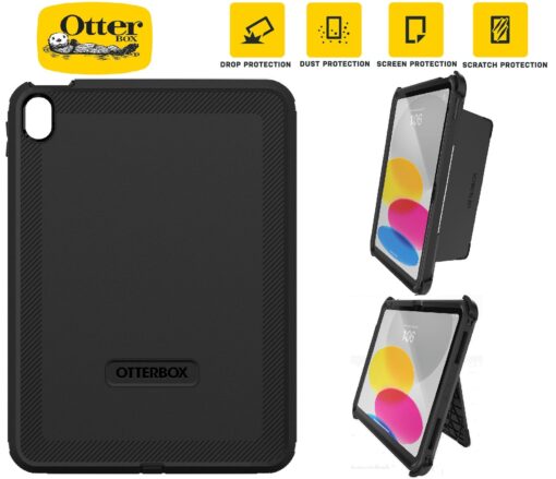 OtterBox Defender Apple iPad (10.9') 11th Gen (A16) / iPad 10th Gen Case Black - (77-89953), DROP+ 2X Military Standard, 7 Years Warranty | 77-89953