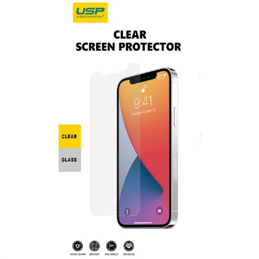 USP Apple iPhone 14 Pro Tempered Glass Screen Protector : Full Coverage, 9H Hardness, Bubble-free, Anti-fingerprint, Original Touch Feel | SPU2D146