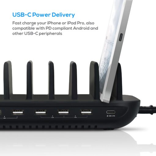 mbeat® Gorilla Power 60W 7 Port USB-C  USB Charging Station 6× USB-A 1× USB-C PD Output Power: Total 60W Product Weight: 0.66kg | MB-CHGR-7U - Image 3
