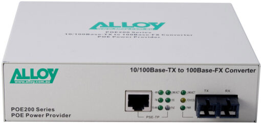 Alloy POE200SC.20 10/100Base-TX to 100Base-FX Single Mode Fibre (SC) Converter, provides PoE power (RJ-45). 20km | POE200SC.20 - Image 2