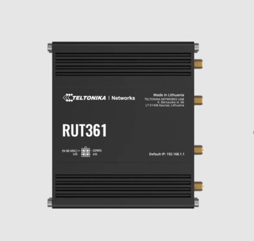 Teltonika RUT361 Industrial Cellular Router, Compact and Powerful Industrial 4G LTE Cat 6 Router/Firewall, Rugged Aluminium Housing, PSU included | RUT361100300