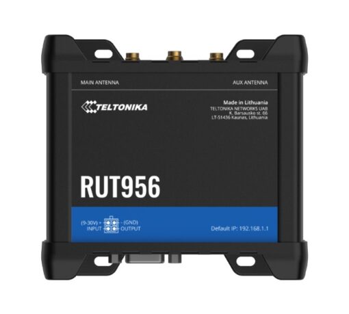 Teltonika RUT956 Industrial Cellular Router, Dual-SIM Cellular 4G LTE, WAN Failover with 4x Ethernet Ports, GPS, 2-Year Warranty, PSU included | RUT956700600