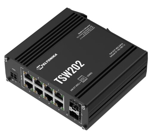 Teltonika TSW202 Managed PoE+ Ethernet Switch, Supports Profinet, 2 SFP Ports, 8 Gigabit Ethernet Ports Providing 30W of Power Each, PSU excluded | TSW202000000 - Image 3