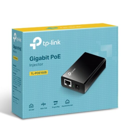 TP-Link POE150S Omada PoE Injector Adapter, IEEE 802.3af compliant, Data and power carried over the same cable up to 100 meters, plastic case, pocket | POE150S
