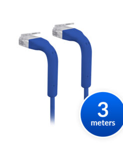 Ubiquiti UniFi Patch Cable Single Unit, 3m, Blue, End Bendable to 90 Degree, RJ45 Ethernet Cable, Cat6, Ultra-Thin 3mm Diameter