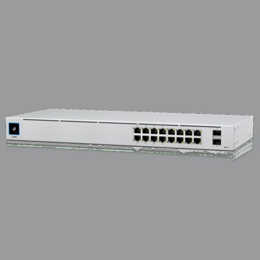 Ubiquiti UniFi 16-port Managed Gigabit Switch - 8x PoE+ Ports, 8x Gigabit Ethernet Ports, 2x SFP , 42W, Touch Display, Fanless , GEN2, | USW-16-POE