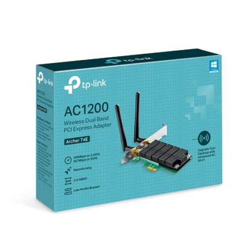 TP-Link Archer T4E AC1200 Wireless Dual Band PCIe Adapter, 867Mbps @ 5Ghz, 300Mbps @ 2.4Ghz | Archer T4E