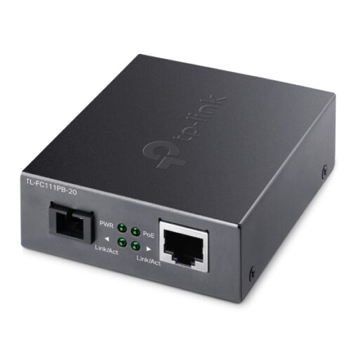 TP-Link TL-FC111PB-20 10/100Mbps WDM Media Converter with 1-Port PoE - IEEE 802.3u, 20KM, 1310 nm TX, 1550 nm RX | FC111PB-20