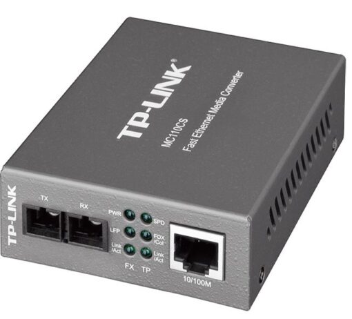TP-Link MC110CS 10/100Mbps Single-Mode Media Converter Convert 100BASE-FX Fiber to 100Base-TX Copper Media Extends Fiber Distance Up To 20km | MC110CS