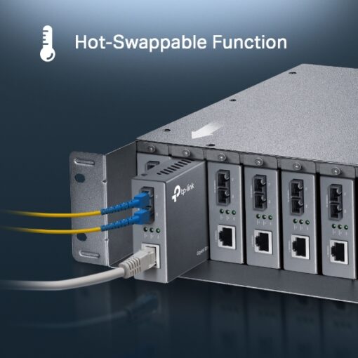 TP-Link MC1400 19' 2U Rackmount Chassis for 14-Slot Media Converters, Redundant Power Supply, Hot-Swappable, Mounted,Two Cooling Fans | MC1400 - Image 4