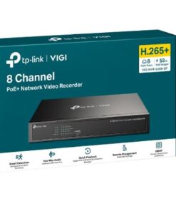 TP-Link VIGI NVR1008H-8P 8 Channel PoE+ Network Video Recorder, 53W PoE Budget, H.265+, 4K Video Output  16MP Decoding Capacity (HDD Not Included)