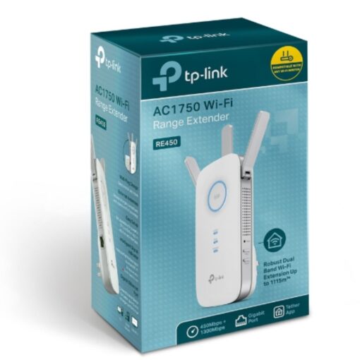 TP-Link RE450 AC1750 1750Mbps Wi-Fi Range Extender 450Mbps@2.4GHz 1300Mbps@5GHz 1Gbps LAN Port 3xAntennas ~RE580D RE590T | RE450