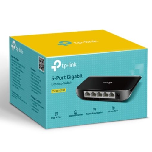 TP-Link TL-SG1005D 5-port Desktop Gigabit Switch, 5 10/100/1000M RJ45 ports, plastic case,Supports Auto MDI / MDIX | TL-SG1005D