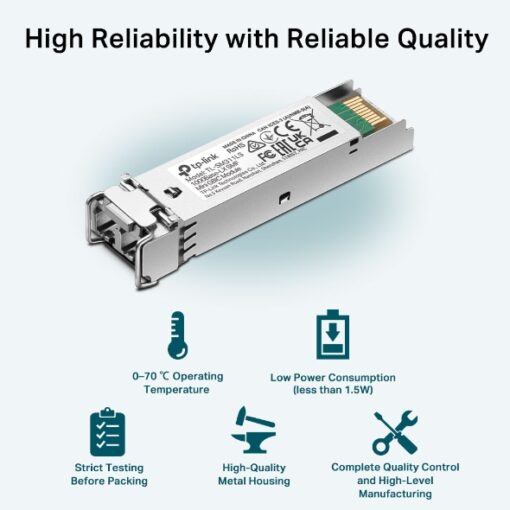 TP-Link SM311LS Gigabit SFP module, Single-mode, MiniGBIC, LC interface, Up to 10km distance | SM311LS - Image 7