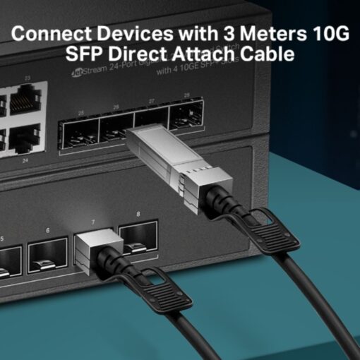 TP-Link SM5220-3M 3 Meter 10G SFP+ Direct Attach Cable, Drives 10 Gigabit Ethernet, 10G SFP+ Connector on Both Sides (Replaces TXC432-CU3M) | SM5220-3M - Image 3