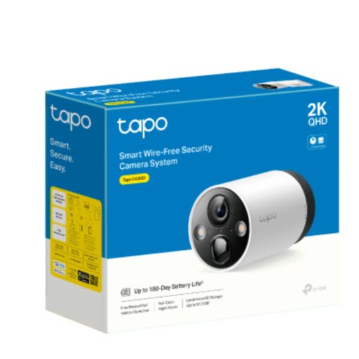 TP-Link Tapo C420S1 Smart Wire-Free Security Camera System, 1-Camera System, 2K (2560x1440) 4MP, 2.4 GHz, 5200mAh rechargeable lithium-ion battery, Su | Tapo C420S1