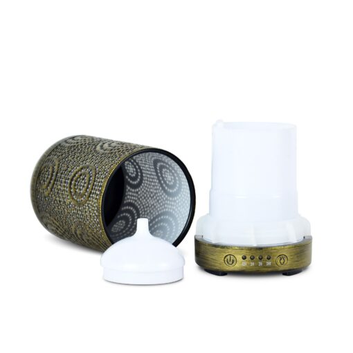 mbeat® activiva Metal Essential Oil and Aroma Diffuser-Vintage Gold -100ml Color changing mode: 7 colour LED Product weight: 0.26 kg | ACA-AD-S1 - Image 4