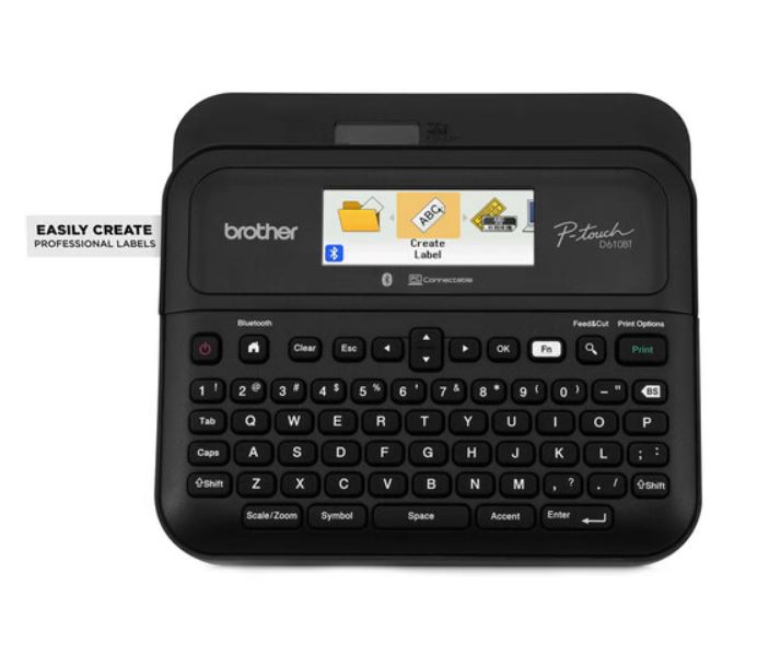 Brother PT-D610BT PC BLUETOOTH CONNECTABLE PORTABLE P TOUCH LABELLER W/ COLOUR DISPLAY - 3.5-24MM TZE TAPE MODEL | PT-D610BT